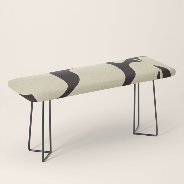 matisse leaf black and sand-white Bench Gallery Image 1
