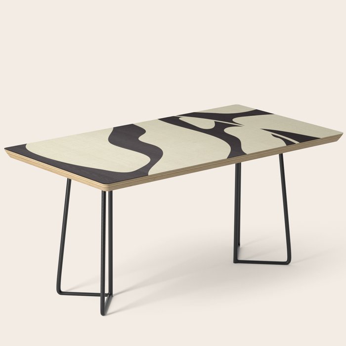 matisse leaf black and sand-white Coffee Table Gallery Image 1