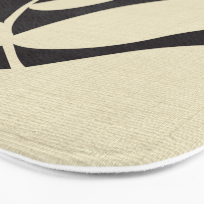 matisse leaf black and sand-white Bath Mat Gallery Image 3