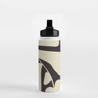 matisse leaf black and sand-white Water Bottle Gallery Image 2