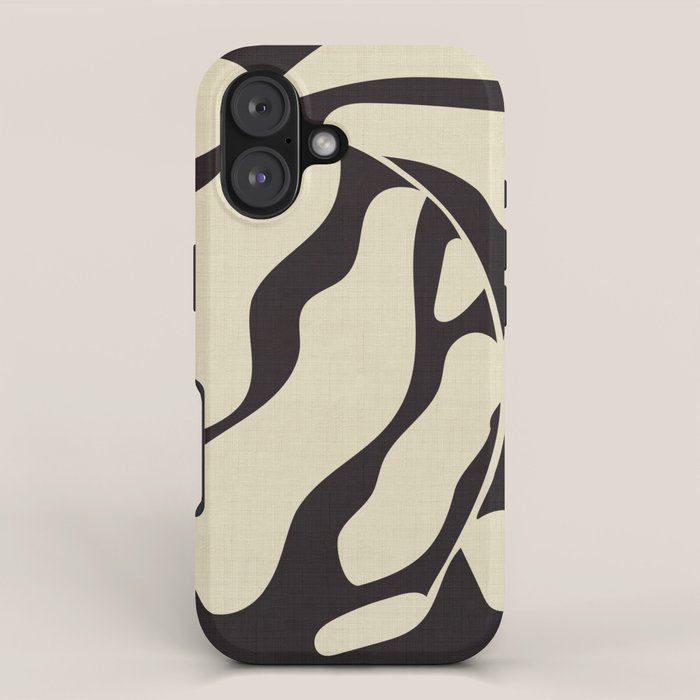 matisse leaf black and sand-white iPhone Case Gallery Image 1