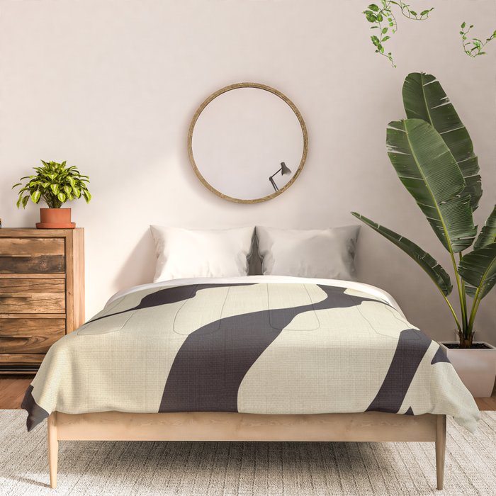matisse leaf black and sand-white Comforter Gallery Image 3