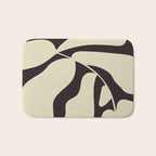 matisse leaf black and sand-white Bath Mat Gallery Image 1