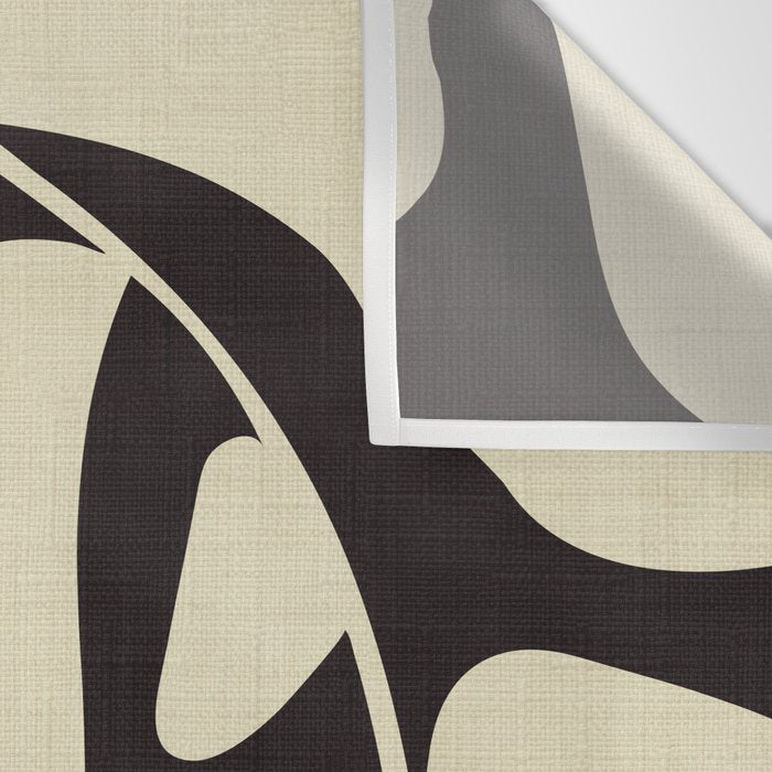 matisse leaf black and sand-white Wall Tapestry Gallery Image 3