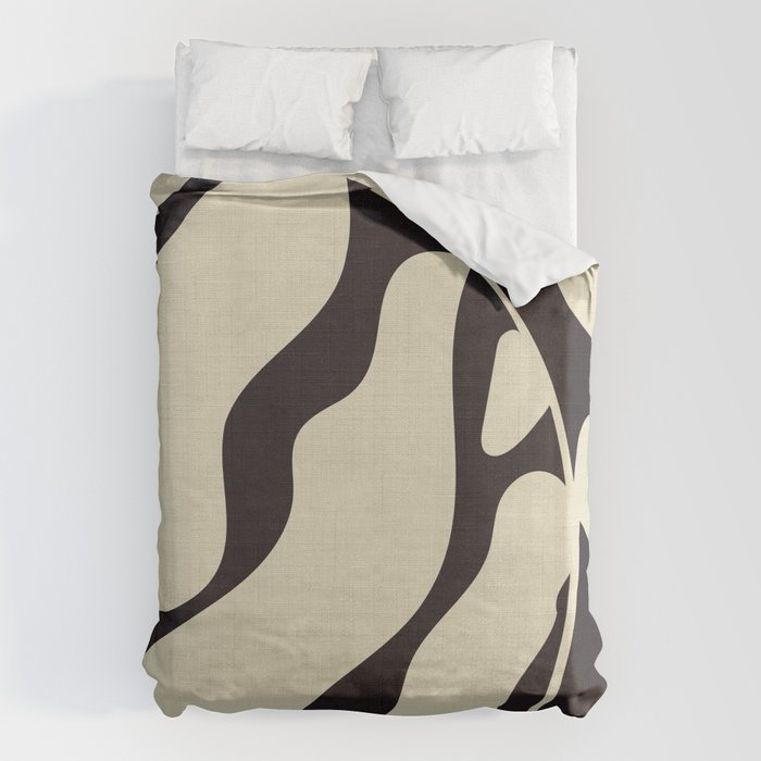 matisse leaf black and sand-white Duvet Cover Gallery Image 6