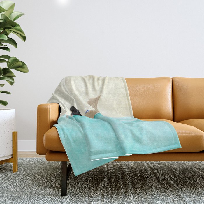Wait for your perfect wave C Throw Blanket Gallery Image 1