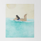 Wait for your perfect wave C Throw Blanket Gallery Image 2