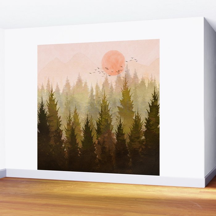 Hill Morning Wall Mural Gallery Image 2