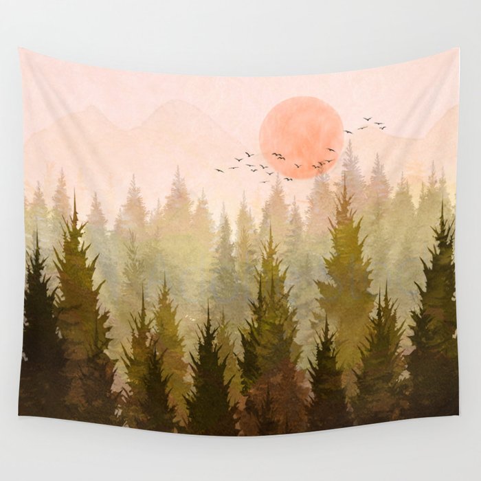 Hill Morning Wall Tapestry Gallery Image 4