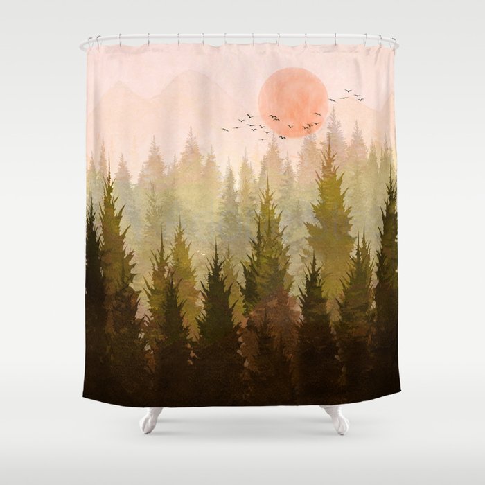 Hill Morning Shower Curtain Gallery Image 1