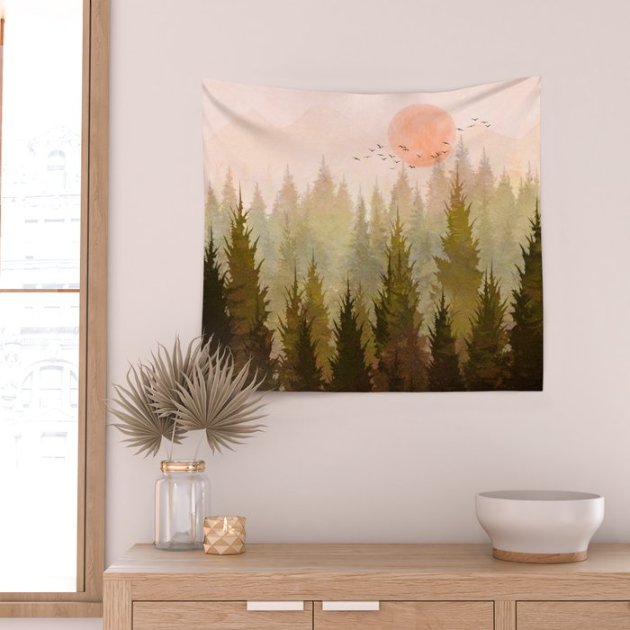 Hill Morning Wall Tapestry Gallery Image 2