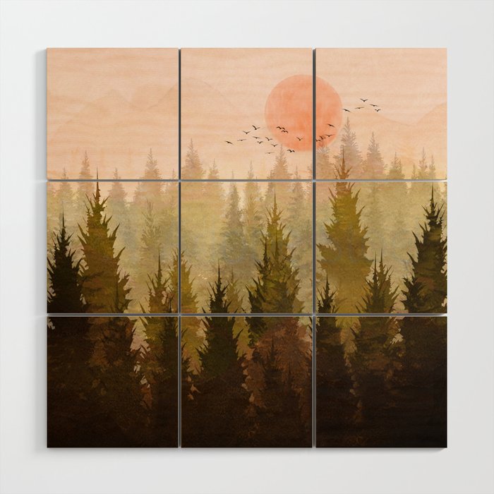 Hill Morning Wood Wall Art Gallery Image 1