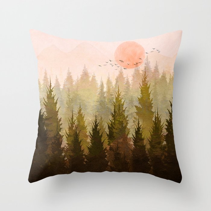 Hill Morning Throw Pillow Gallery Image 1