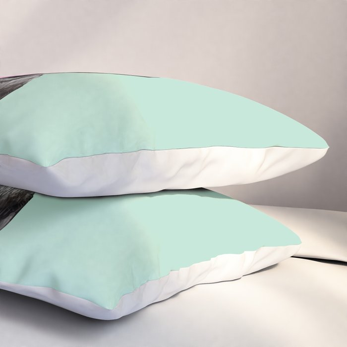 Bubble Gum Black Pug in Green Pillow Sham Gallery Image 3