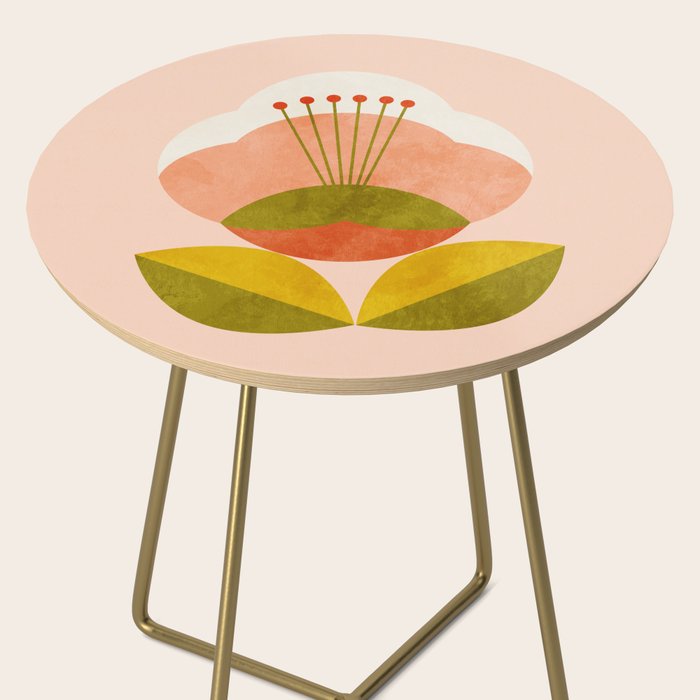 retro midcentury flower pink Side Table Gallery Image 2