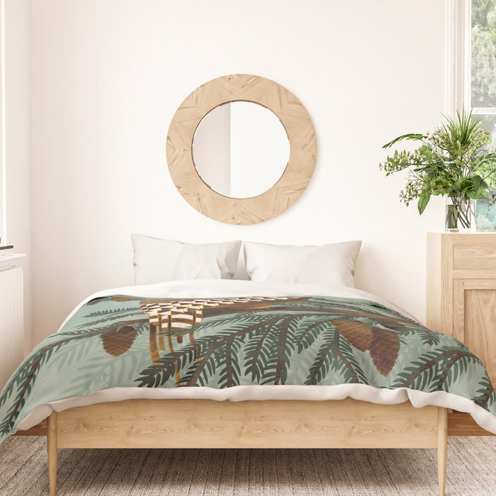 Horned Owl in the Pines Duvet Cover Gallery Image 3
