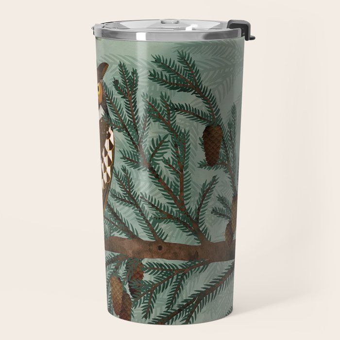 Horned Owl in the Pines Travel Mug Gallery Image 2