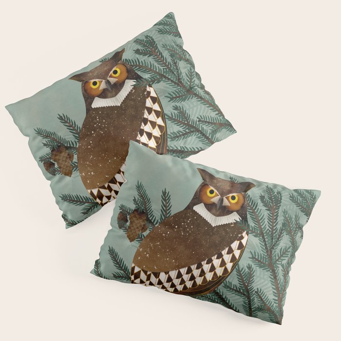 Horned Owl in the Pines Pillow Sham Gallery Image 3