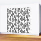 Black and white cactus plant pattern art Wall Mural Gallery Image 2