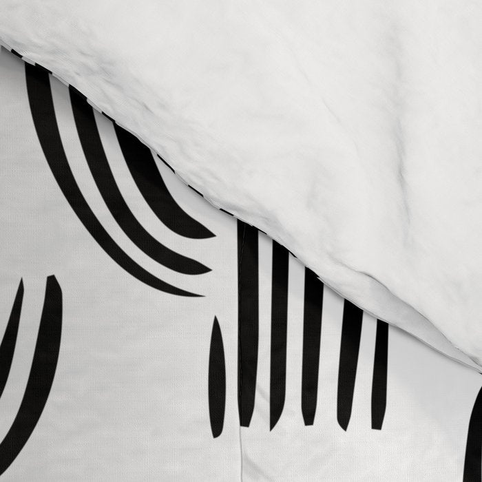 Black and white cactus plant pattern art Comforter Gallery Image 4