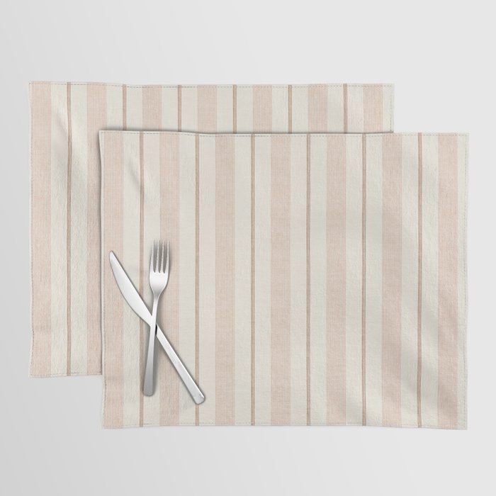 ivy stripes - cream, rust and terracotta Placemat Gallery Image 1