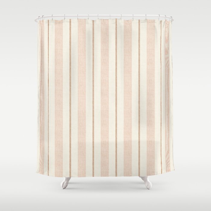 ivy stripes - cream, rust and terracotta Shower Curtain Gallery Image 1