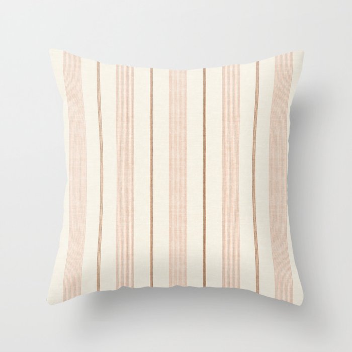 ivy stripes - cream, rust and terracotta Throw Pillow Gallery Image 6
