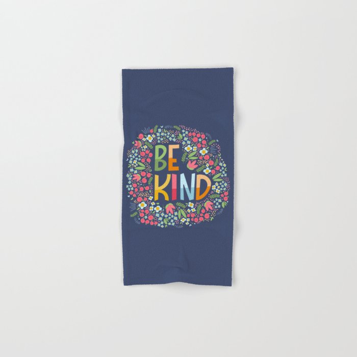 Be kind, floral Bath Towel Gallery Image 1