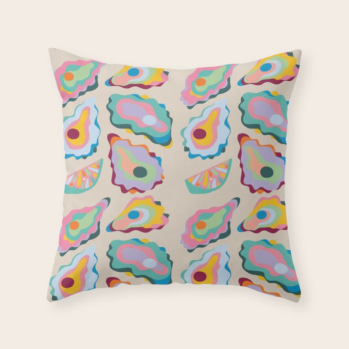 Abstract Oysters and Lemon  Throw Pillow Gallery Image 6