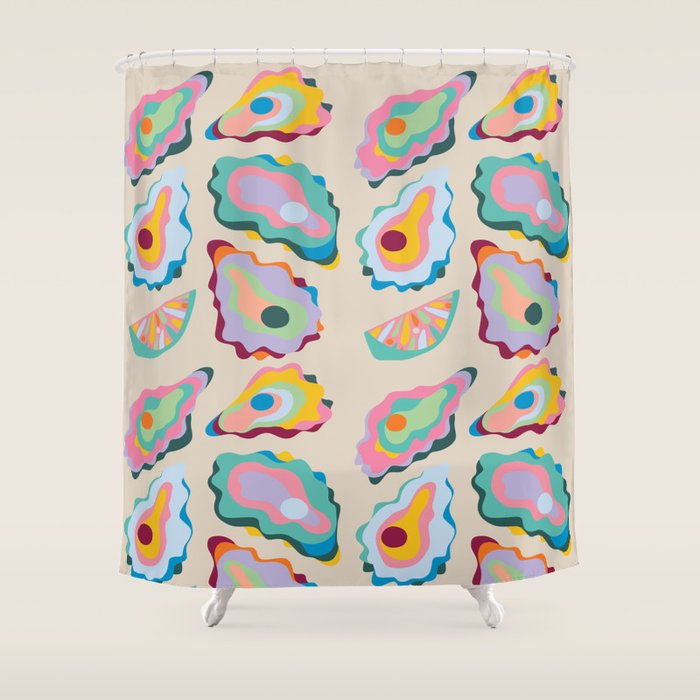 Abstract Oysters and Lemon  Shower Curtain Gallery Image 1