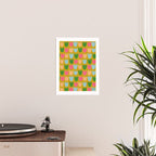 Rows of Tulips in Bloom in Yellow Ochre & Peach Poster Gallery Image 2