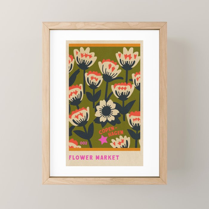FLOWER MARKET COPENHAGEN Mini Art Print Gallery Image 1