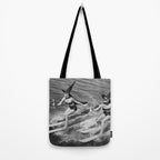 WaterSkiing Witches, Halloween, Black and White Vintage Art Tote Bag Gallery Image 2