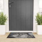 WaterSkiing Witches, Halloween, Black and White Vintage Art Welcome Mat Gallery Image 3