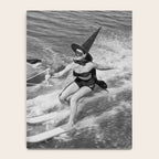 WaterSkiing Witches, Halloween, Black and White Vintage Art Notebook Gallery Image 4