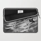 WaterSkiing Witches, Halloween, Black and White Vintage Art Laptop Sleeve Gallery Image 2