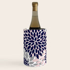 Abstract, Floral Prints, Navy Blue, Grey and Pink Wine Chiller Gallery Image 1