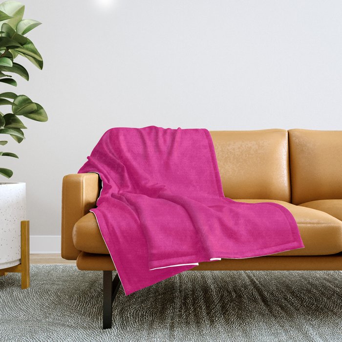 Neon Hot Pink Throw Blanket Gallery Image 1