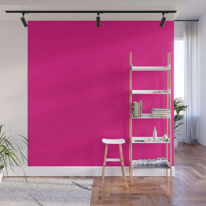 Neon Hot Pink Wall Mural Gallery Image 1