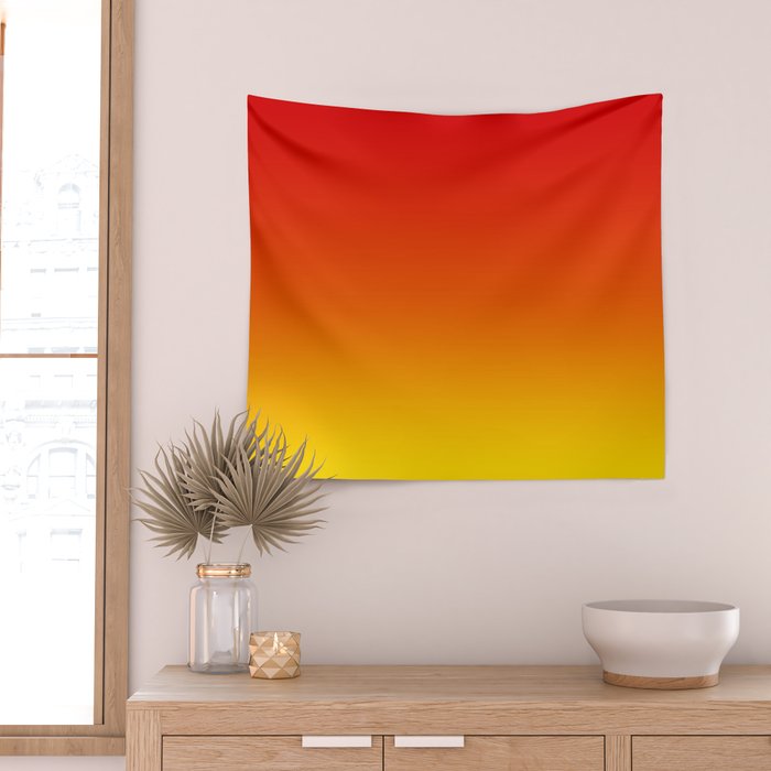 Red Orange and Gold Gradient Wall Tapestry Gallery Image 2