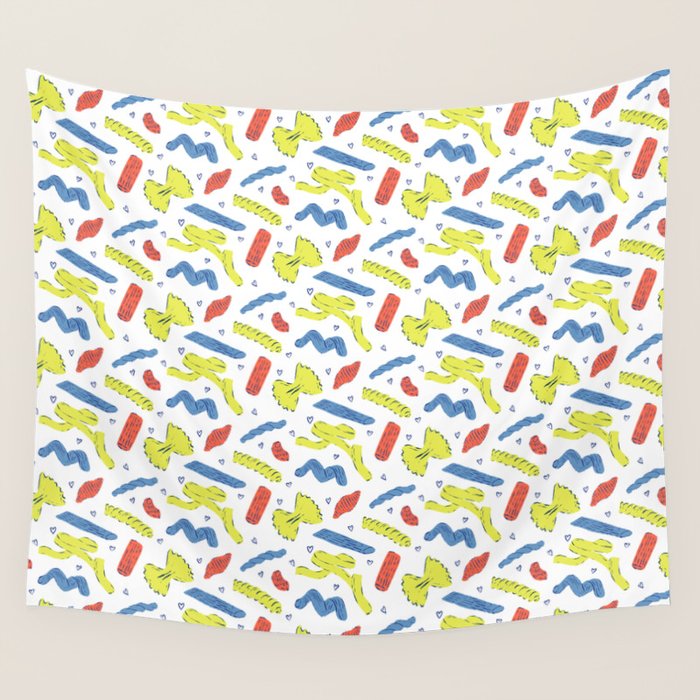 Pasta in Primary Colors  Wall Tapestry Gallery Image 4