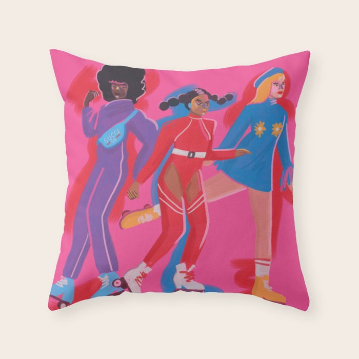 Roller Skaters 3 Throw Pillow Gallery Image 6