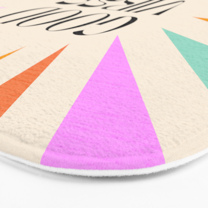 Good Vibes Only - Retro colourful Sunburst  Bath Mat Gallery Image 3