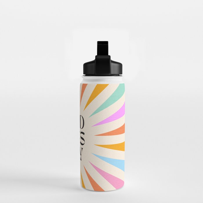 Good Vibes Only - Retro colourful Sunburst  Water Bottle Gallery Image 2