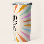 Good Vibes Only - Retro colourful Sunburst  Travel Mug Gallery Image 2