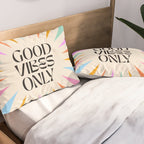Good Vibes Only - Retro colourful Sunburst  Pillow Sham Gallery Image 2