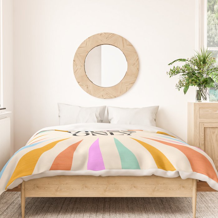 Good Vibes Only - Retro colourful Sunburst  Duvet Cover Gallery Image 3