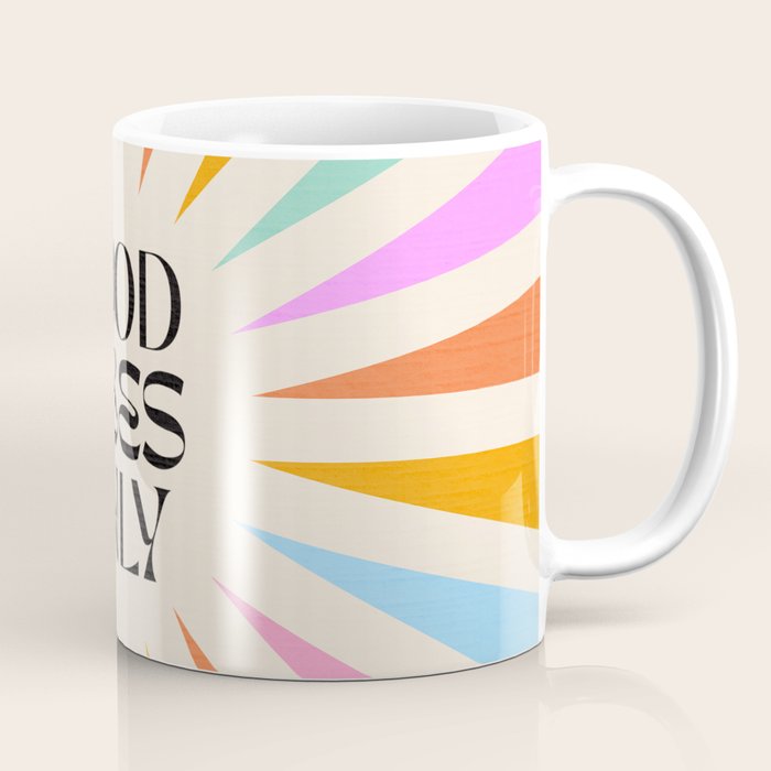 Good Vibes Only - Retro colourful Sunburst  Coffee Mug Gallery Image 1