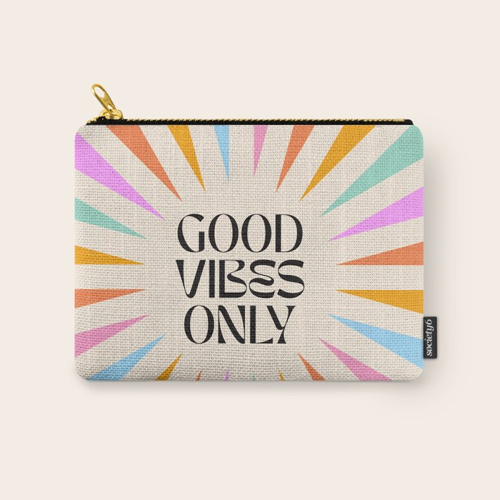 Good Vibes Only - Retro colourful Sunburst  Carry All Pouch Gallery Image 1