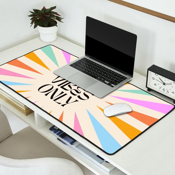 Good Vibes Only - Retro colourful Sunburst  Desk Mat Gallery Image 2